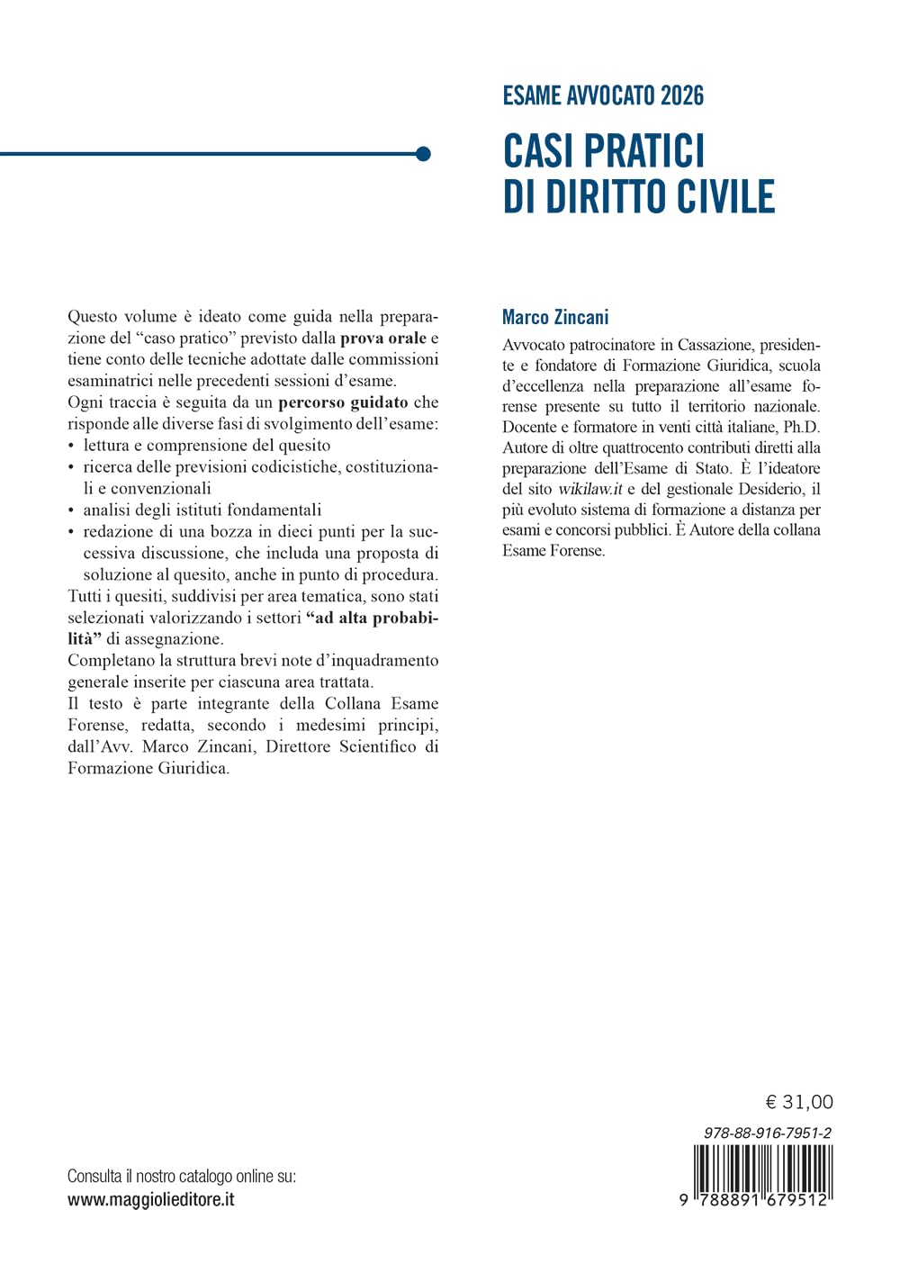 Esame Avvocato 2026 Prova Orale - Casi pratici di Diritto Civile. 50 casi risolti