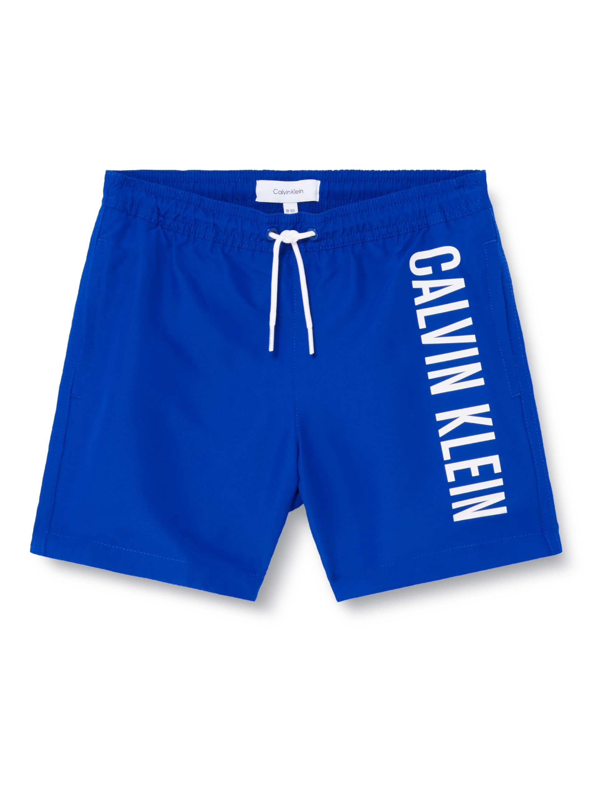 Calvin Klein JeansBoys' Medium Drawstring Logo Print Swim Shorts