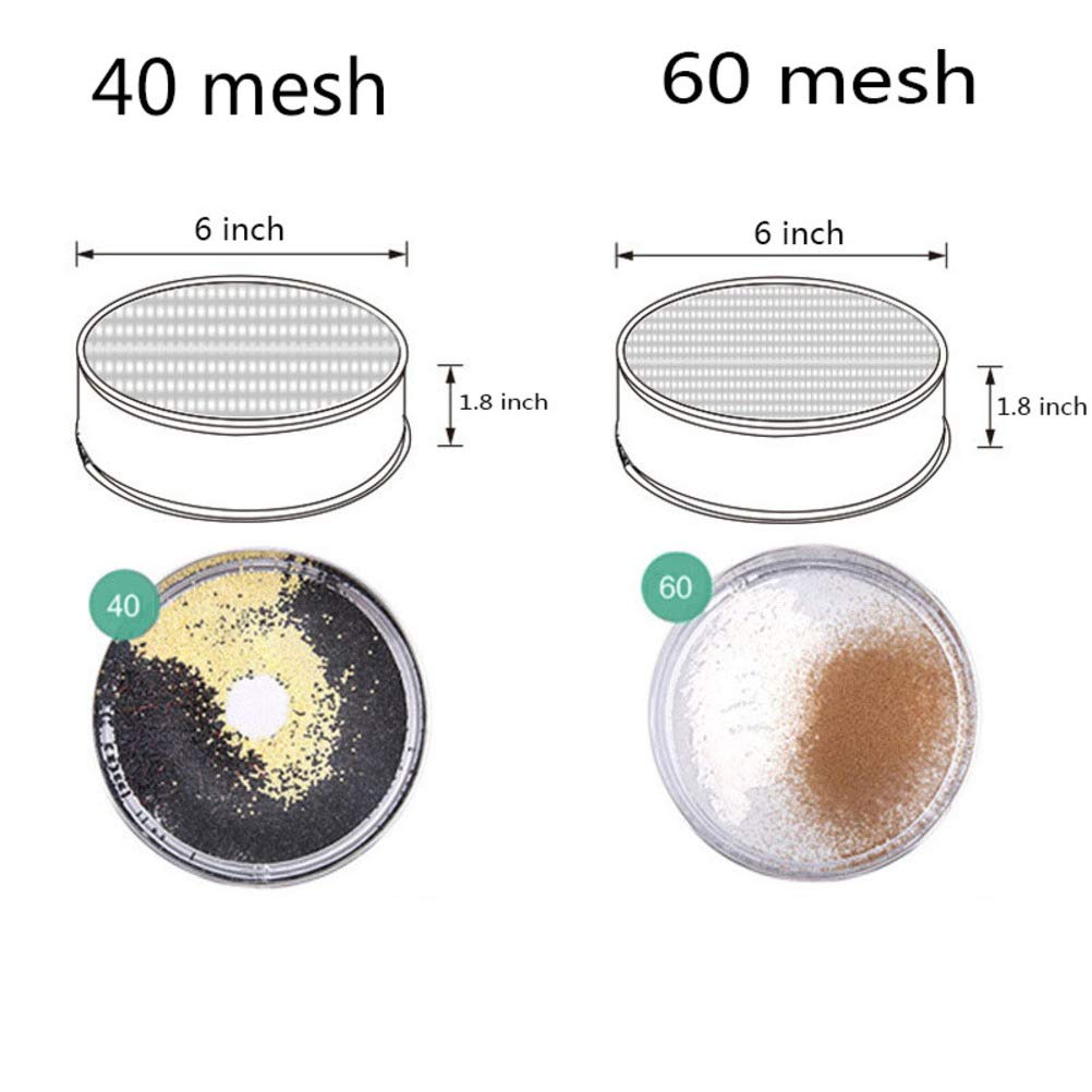 ADESUGATA 2 pack (60/40 Mesh) Professional 6/8/9.5 Inch, Round Flour Sifter for Baking - Flour Sieve Fine Mesh - Premium Rustproof Stainless Steel (9.5