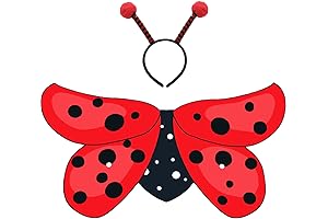 Kids Miraculous Lady-Bug Wings and Ears Headband for Fireman & Police-Themed Parties