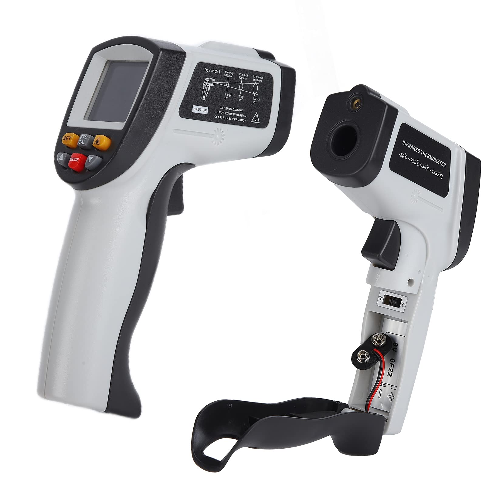 Termometro Pistola per Temperatura Industriale Professionale LCD Digitale Senza Contatto Palmare per Tubi di Acqua Calda, Motori, Industria