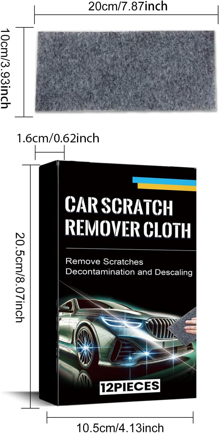 12Pcs Scratch Remover for Vehicles,Car Scratch Cloth Remover Nano,Nano Sparkle ClothCar Scratch Repair,Sparkle Cloth for Car Scratchess,Easily to Repair Scratches,Swirls,Paint Residue - Image 7