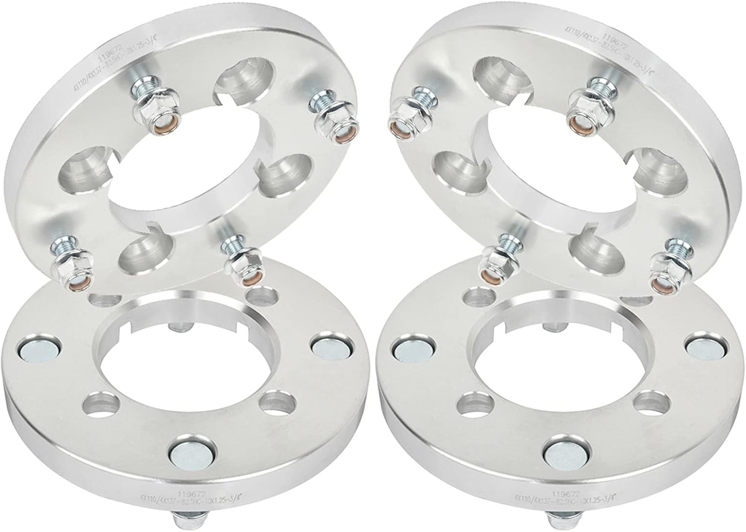 SCITOO 4 pcs 4LUG 0.75 inch Wheel Spacers Adapters 4x110 to 4x137 with 10x1.25 Studs 74CB Compatible with for Rancher 350 2000-2006 for Traxter 500 1999-2005 Wheel spacers adapters