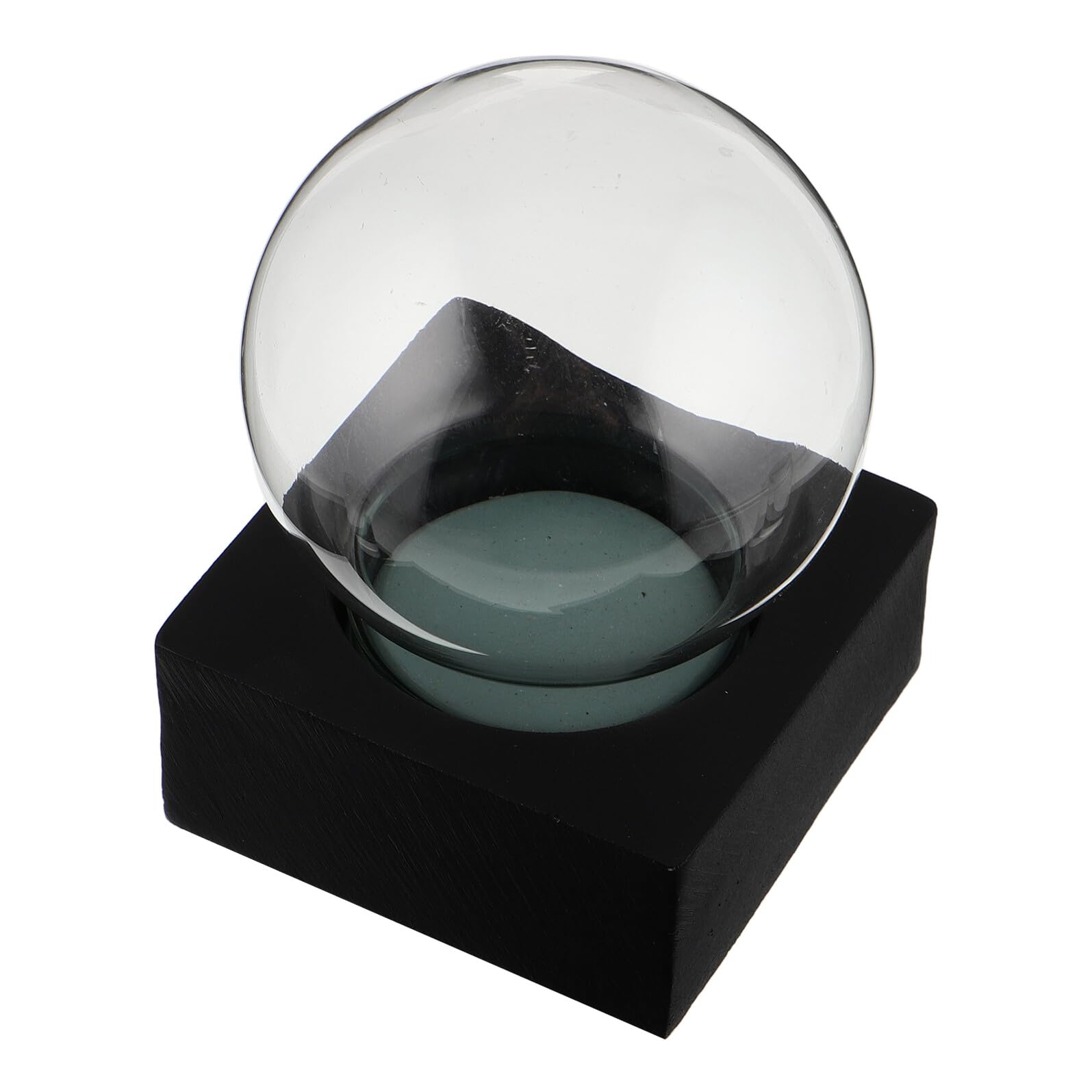 Globo de nieve de cristal transparente y base premium para decoración elegante