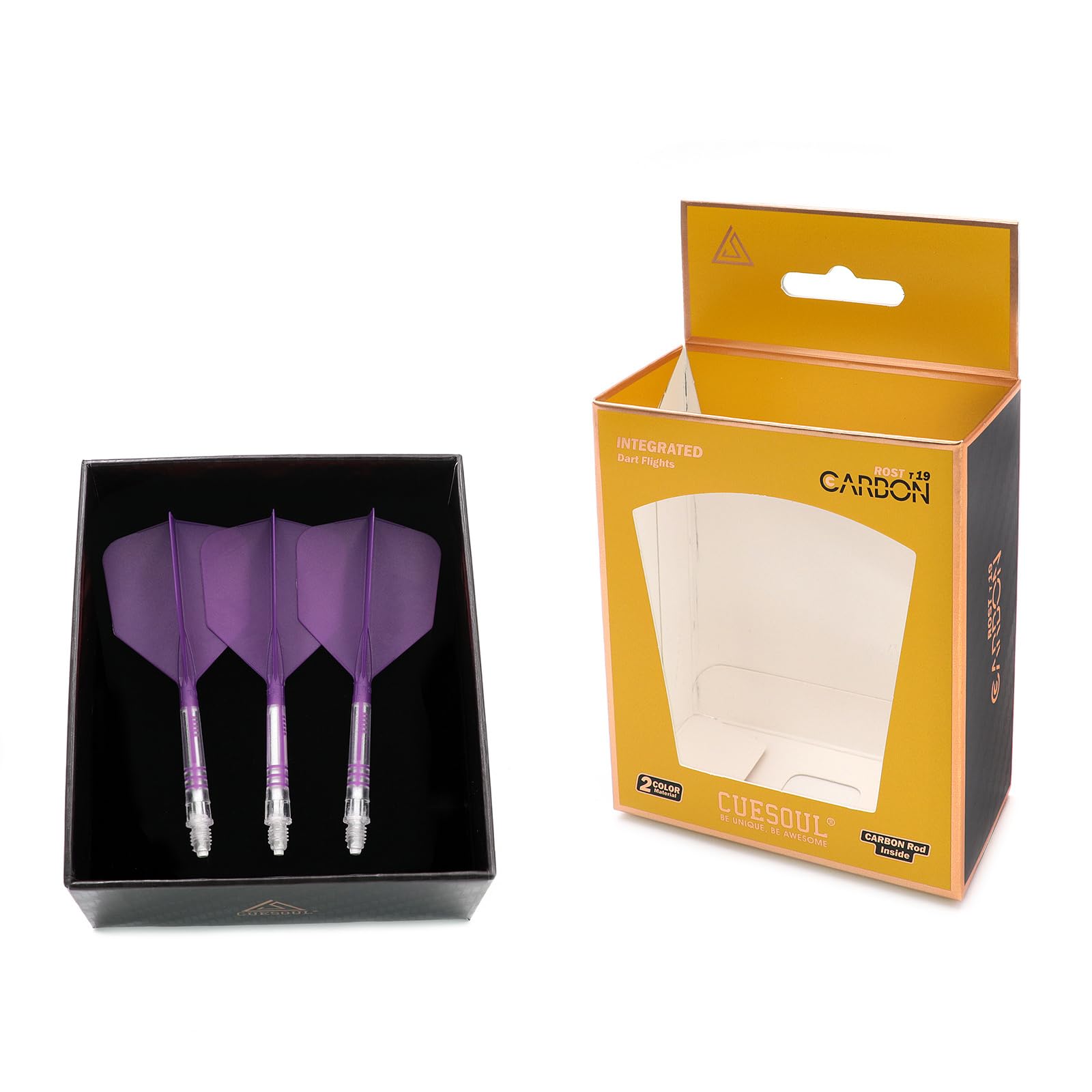 CUESOUL ROST T19 Carbon Integrierter Dartschaft und Flight Big Wing-Form, 3er-Set