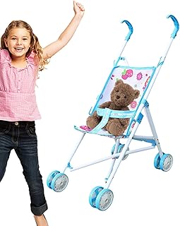 BabyBoo Single Stroller - Toy Dolls Buggys - Baby Doll Pushchair - Dolls Foldable Stroller - Baby Doll Stroller Toy Umbrella Fold Stroller - Role Play Toy Dolls Buggys Pushchair
