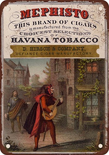 Yelacecca Cartel de aluminio retro 1897 Mephisto Havana Cigars Vintage Metal Sign 20,3 x 30,5 cm
