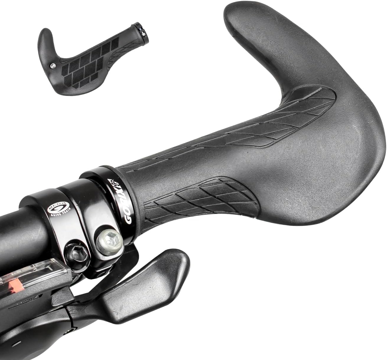 GORIX Bike Ergo Grip Cow Horn Grip Integral Handlebar End Handle Grip Lock-on Shock Absorption Bicycle Cycling (G.ERGO)