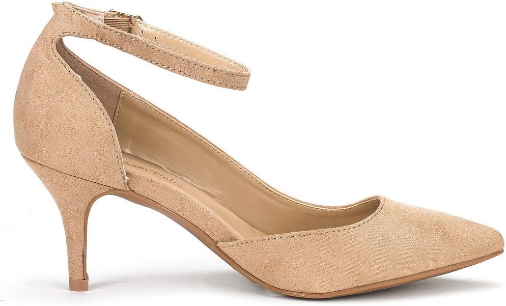 DREAM PAIRS Women's Ideal Nude Suede Low Heel Dress Pump Shoes - 11 M US
