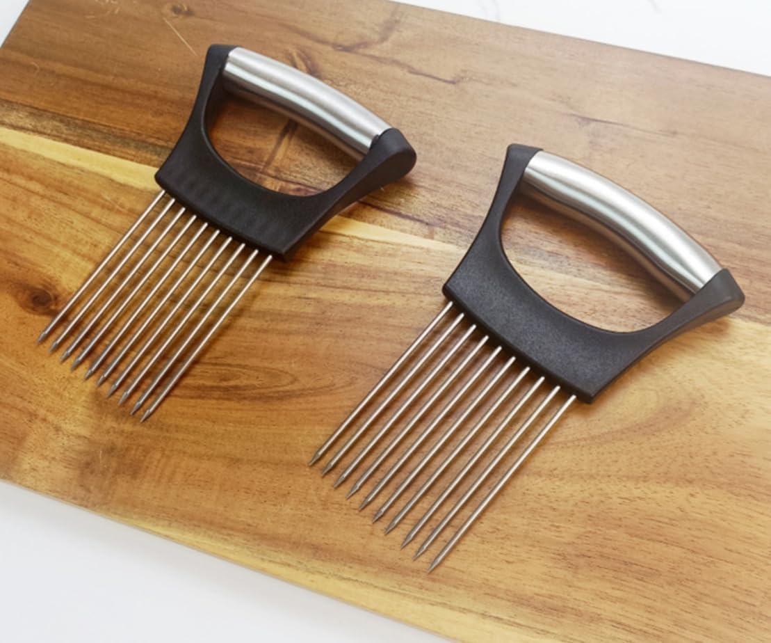 3 Pcs Onion Slicer Holder with Cover, Vegetable Cutter, Kitchen Slicer, Suitable for Cutting Onions, Tomatoes and Other Vegetables