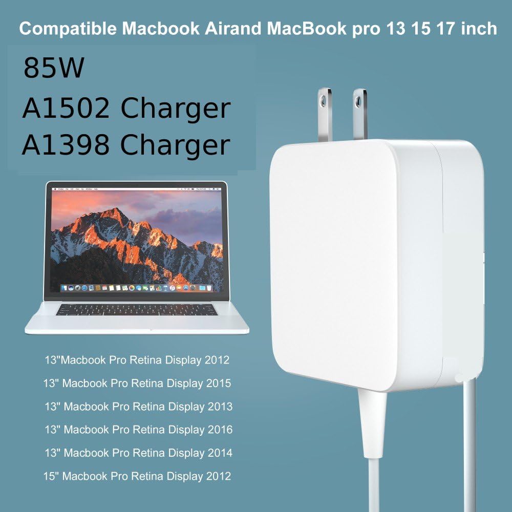 Givehooy 85W Charger Compatible for A1502 A1398 Mac Book Pro