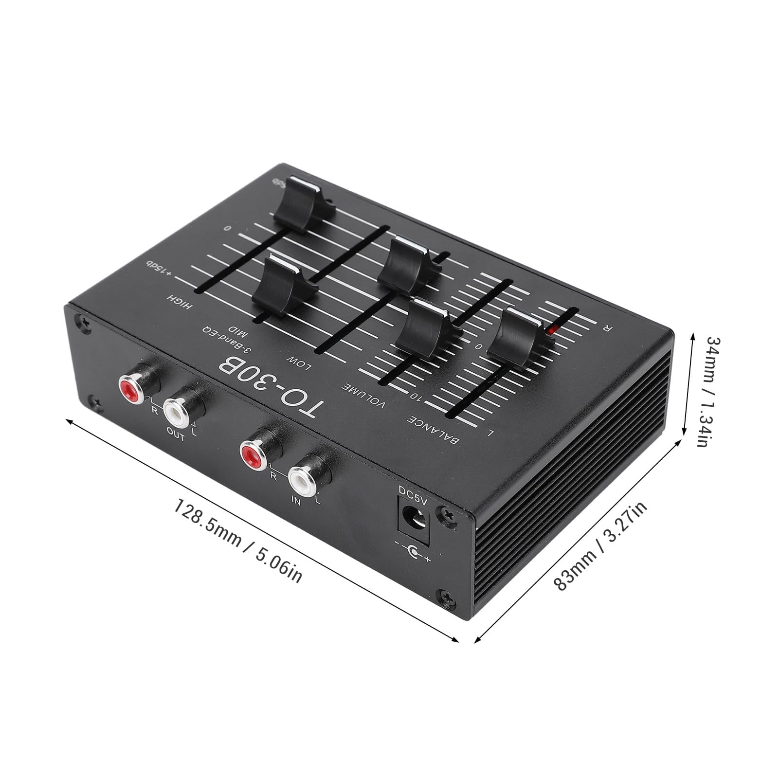 Égaliseur EQ, 3 Bandes Stéréo Haut Moyen Bas avec Contrôle du Volume HIFI, Préampli Sonore pour Électronique Haut-parleurs Amplis Casque Musique Domestique Professionnel