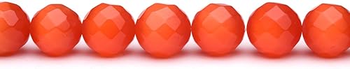 Miniatura 2 de Los granos anaranjados del ojo de gato del fuego facetaron los granos de cristal redondos de la fibra óptica 52.5 ft m
