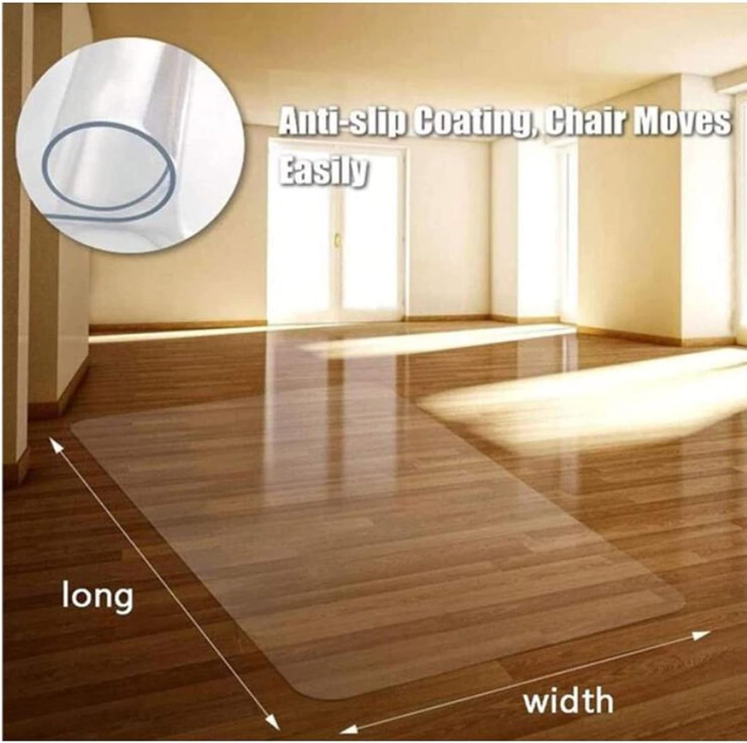 Waterproof Vinyl Plastic Floor Protector Mat 2mm Thick Clear Area Rug Runner for Hardwood/Tile Floors Extra Long Hallway Carpet Protector 80/100/120cm Wide Durable and Easy to Clean