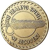 Wendells Healing Spirit Of Recovery Native American Feather Bronze Medallion Chip