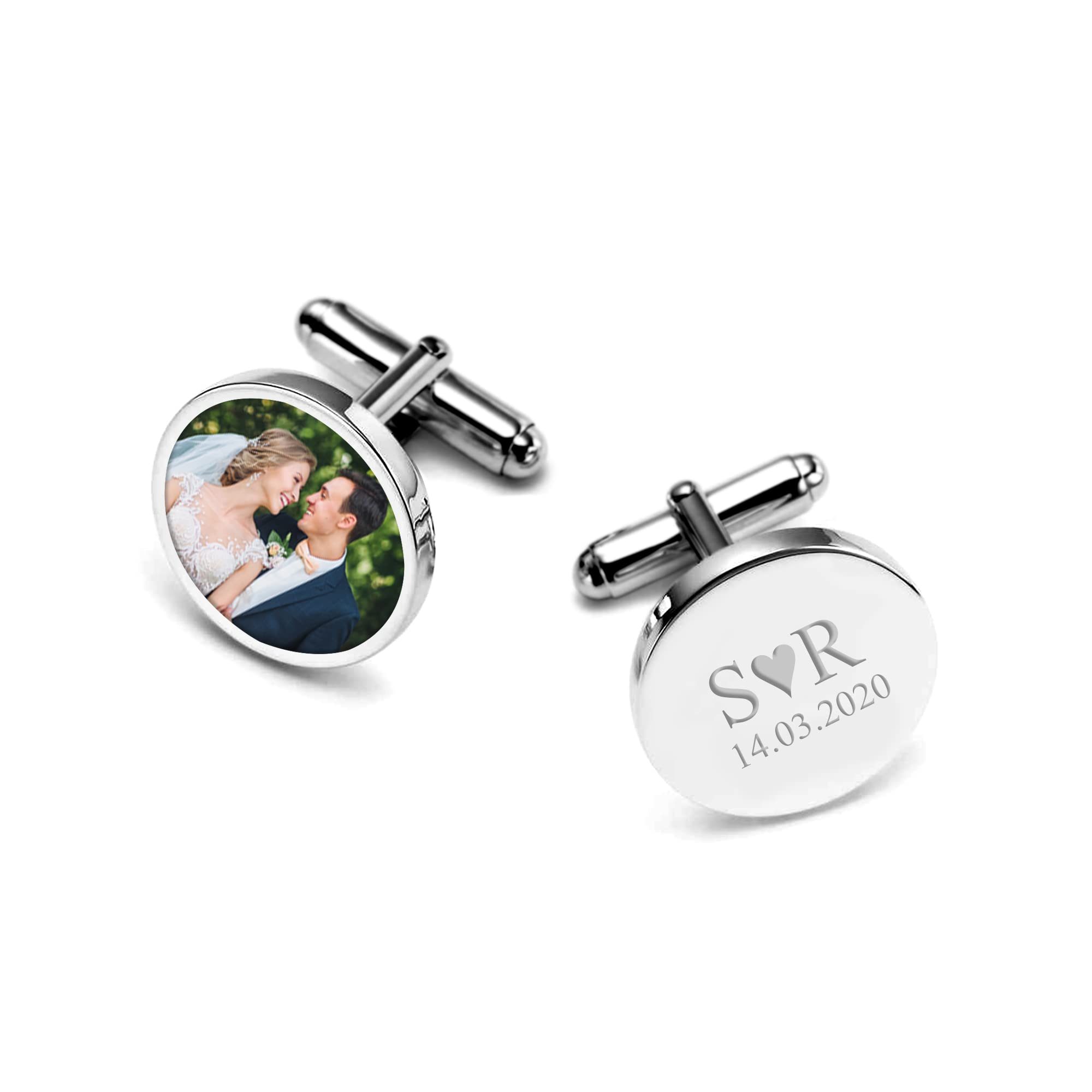 Personalized Customized Rhodium Plated Mens any Message Photo Cufflinks With Photo (Brass- Silver Plating) (B0B14VMJCM) Amazon Price History, Amazon Price Tracker