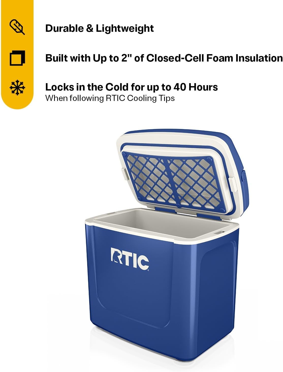 RTIC 8 QT Road Trip Personal Cooler, Small, Compact, Insulated, Portable Ice Chest Box for Food, Drink, Beverage, Beach, Camping, Picnic, Fishing, Boat, 12-Can Capacity - Image 2