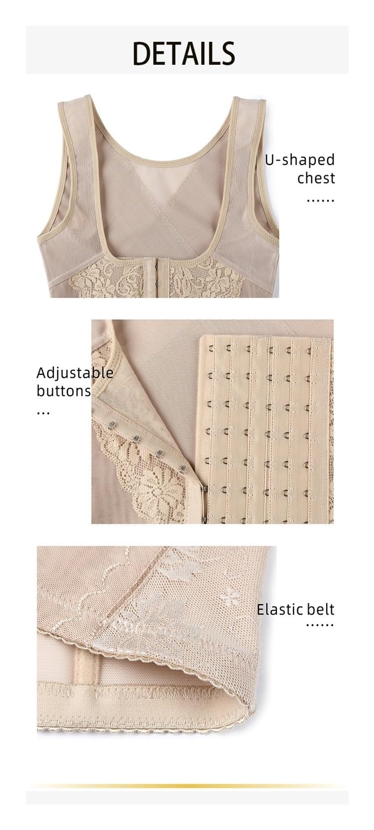 Faja Moldeadora de Cuerpo Sexy para Mujer, Talla Grande, Moldeadora de Cintura, Camiseta Interior con Seis Filas de Botones.