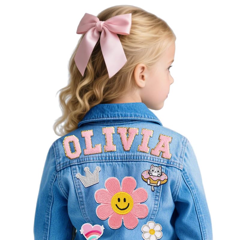 Custom Kids Jean Jacket with Name, Back To School Outfits for 1-8 Year Old Girls Boys, Personalized Birthday gifts for Toddler - Spring & Fall Outerwear Jackets