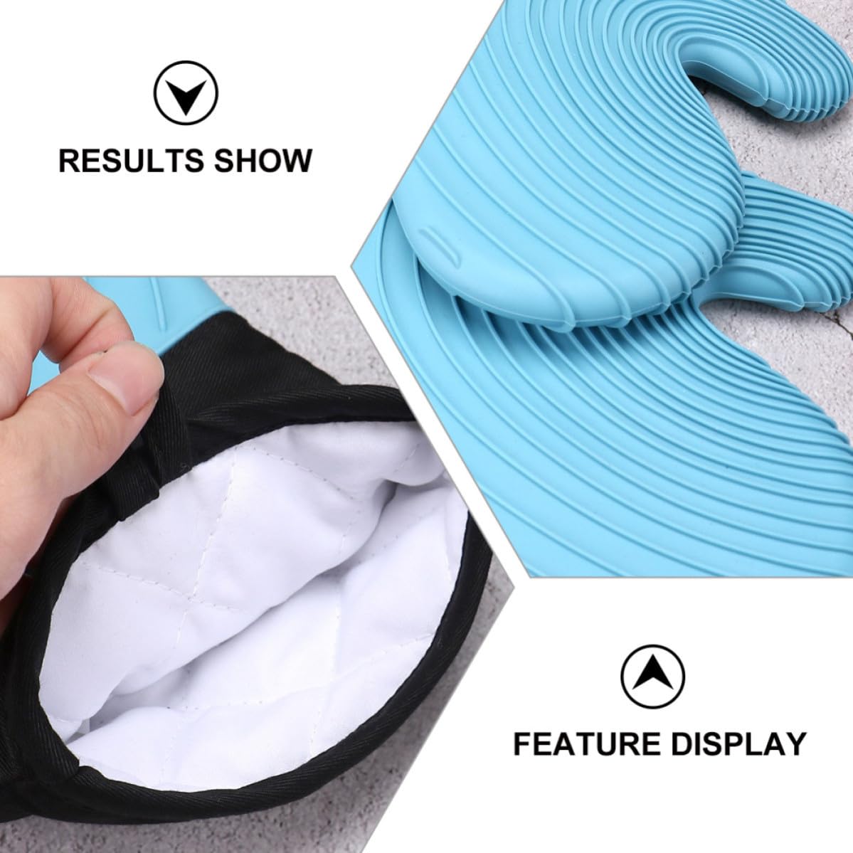 BESPORTBLE 3 Sets Silikon Ofenhandschuhe Hitzebeständig für Küche und