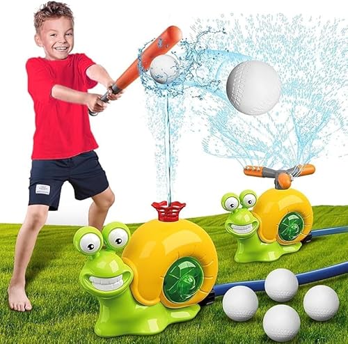 2 in1 Wassersprinkler Baseball Spielzeug für Kind, Outdoor Garten Rasen Schnecken Wasserspielzeug für Kleinkinder Junge ...