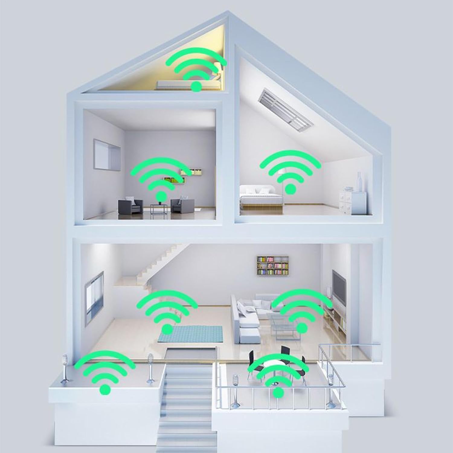 WiFi Booster Range Extender 1200Mbps, WiFi Signal Amplifier Dual Band 5GHz & 2.4GHz, 4 Antennas WIFI Signal Booster Repeater with Ethernet Port, Wireless Internet Booster/Hotspot with Wider Coverage — view 5