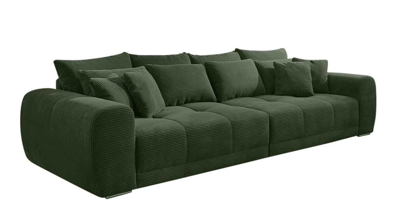 luma-Home 15172/ Big-Sofa XXL Lounge Couch, Cord-Bezug Grün
