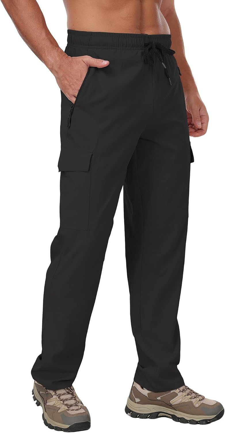 Men's Hiking Pants Water Resistant Lightweight Quick Dry Cargo Joggers for Workout Athletic Fishing HH24011