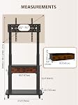 Rolling TV Stand with Fabric Drawer for 32-75 Inch Flat/Curved Screen Adjustable Height LCD/LED/OLED with Storage Mobile TV Cart on Wheels up to 220lbs for Home Office Outdoor Max VESA 600x400mm