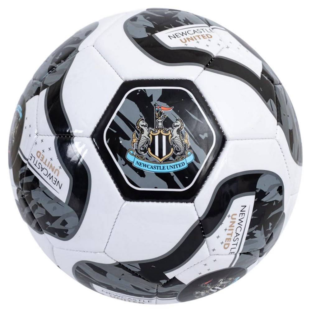 Newcastle United FC Official Size 5 Football, 32 Panel PVC Tracer Design, 69 cm, Premier League