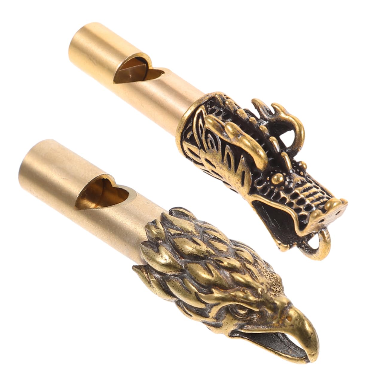 BESPORTBLE 2pcs Copper Whistle Pendant Vintage Keychain Whistle for Outdoor Survival Emergency Signal Camping Activities and Referee Use Loud Crisp Sound