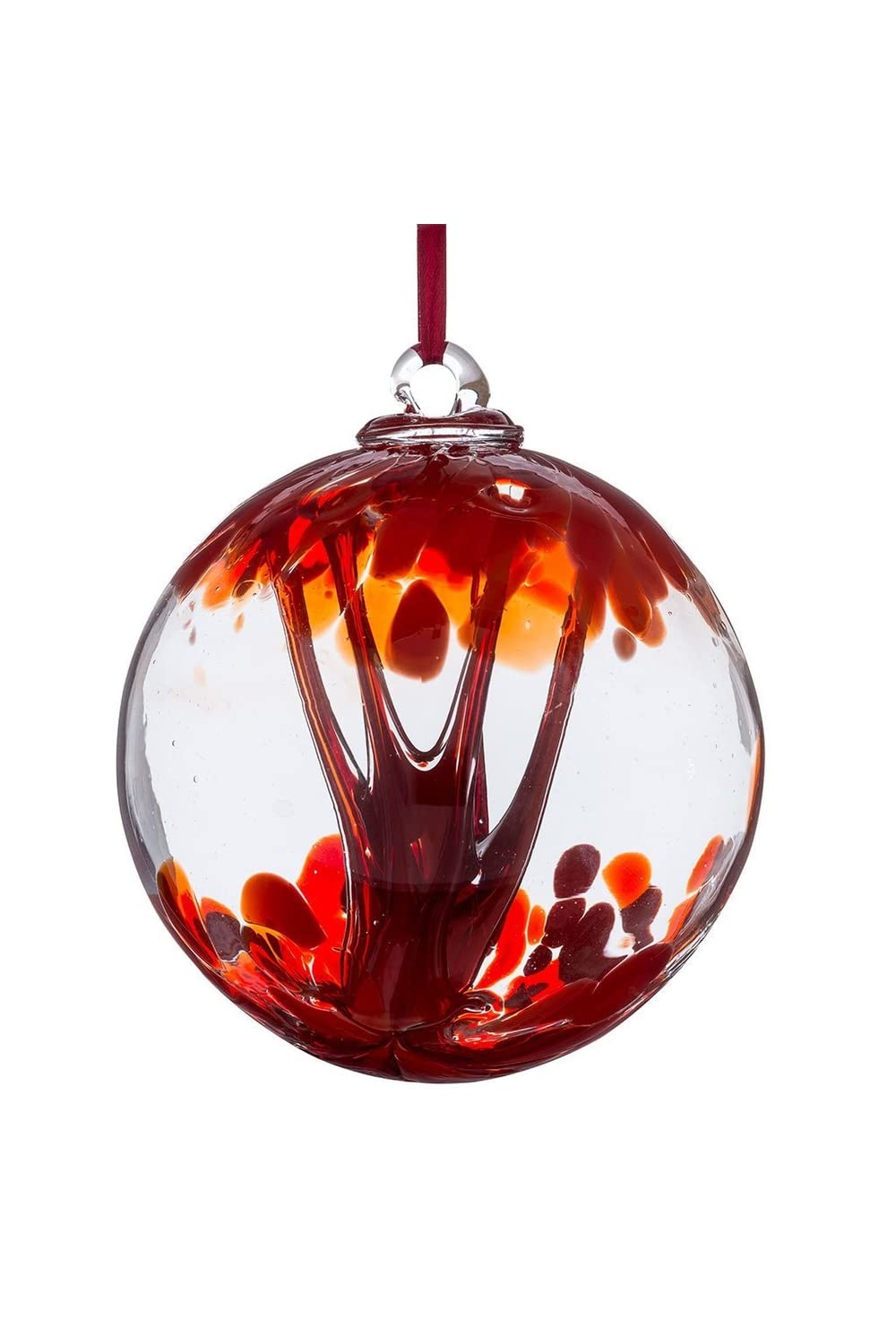 Sienna Glass Attraction Orb – Handcrafted Mouth-Blown Glass Ornament – Strength – Hanging Window Decoration – Keepsake Gift Boxed with Ribbon