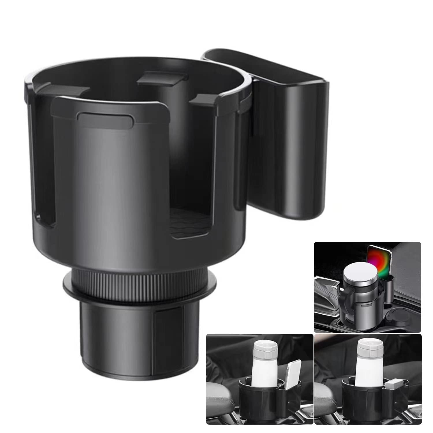 Cup Holder Expander for Car, Car Cup Holder Expander with Phone Holder, Cup Phone Holder for Car, Large Cup Holder Adapter for Car 32/40 Oz Bottles, Big Drinks Mugs, Fit Different Kinds of Car(1 Pack)