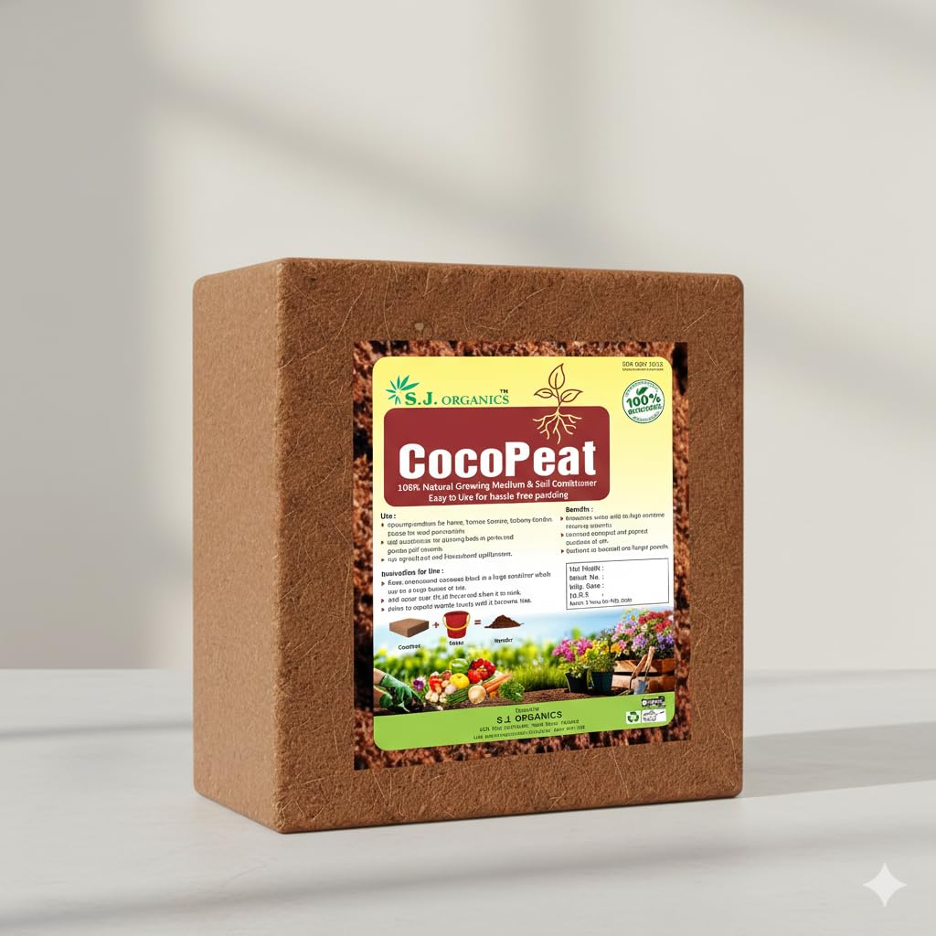 SJ Organics Cocopeat Brick 5kg - Compressed & Washed Coco Coir Block for Terrace Gardening | Expands up to 75 Liters | Organic Soil Substitute for Vegetables, Lawn & Hydroponics-image-40