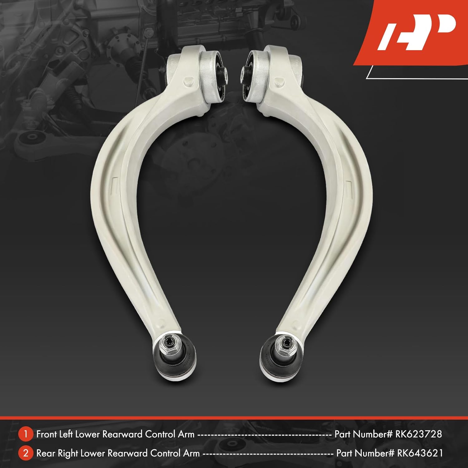 A-Premium 2 x Front Rearward Lower Control Arm, with Ball Joint & Bushing, Compatible with Audi Q7 2017-2020, A8 Quattro/Q8/E-Tron Quattro 2019-2020, E-Tron Sportback/RS Q8/S8/SQ7/SQ8 2020