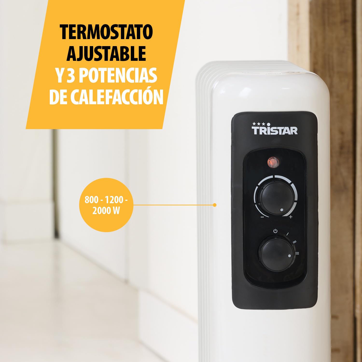 Tristar KA-5181 Calefactor de aceite, 3 ajustes de calor, Termostato ajustable, 2 000 W máx., 11 aletas