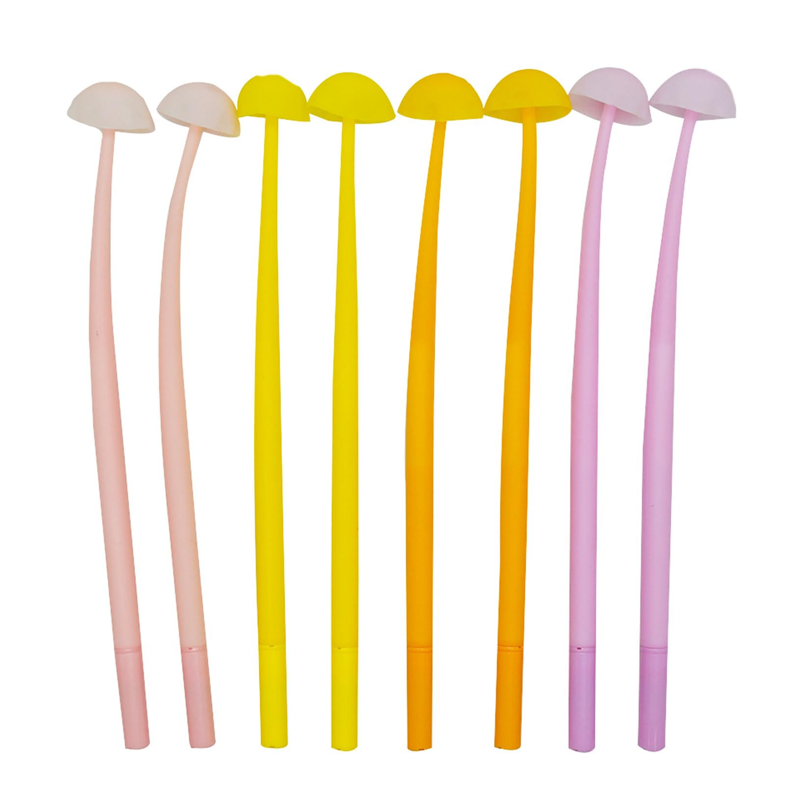 Maydahui 8 Pcs Cute Mushroom Pens Bendable Soft Silicone Mushroomy Wiggle Jellyfish Pens 0.5mm Black Ink for School Office Supplies Party Stationery Ocean Store