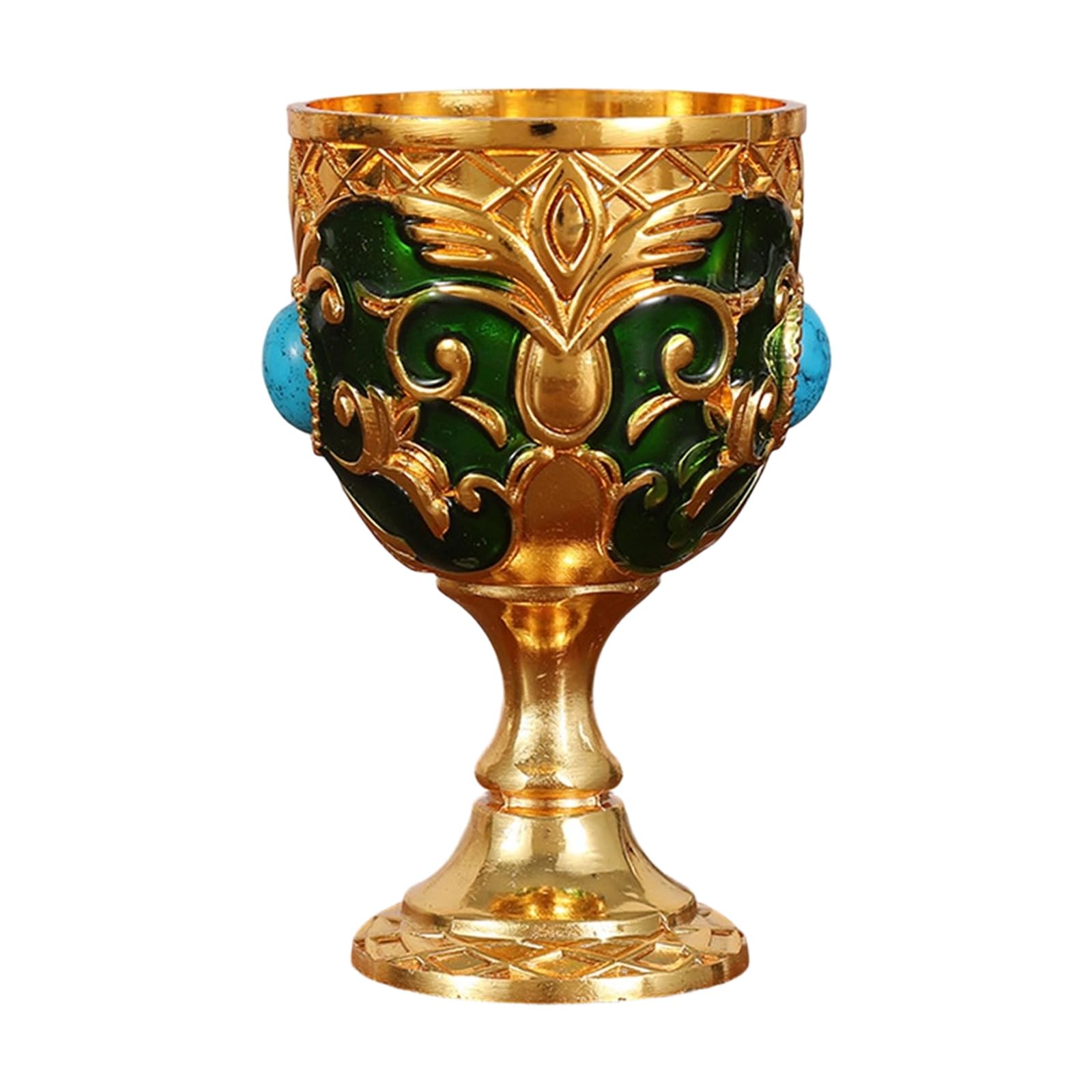 HZBB Antique Finish Metal Small Chalice Butterfly Engraved Cup for Cocktails and Home Use Party Drinkware