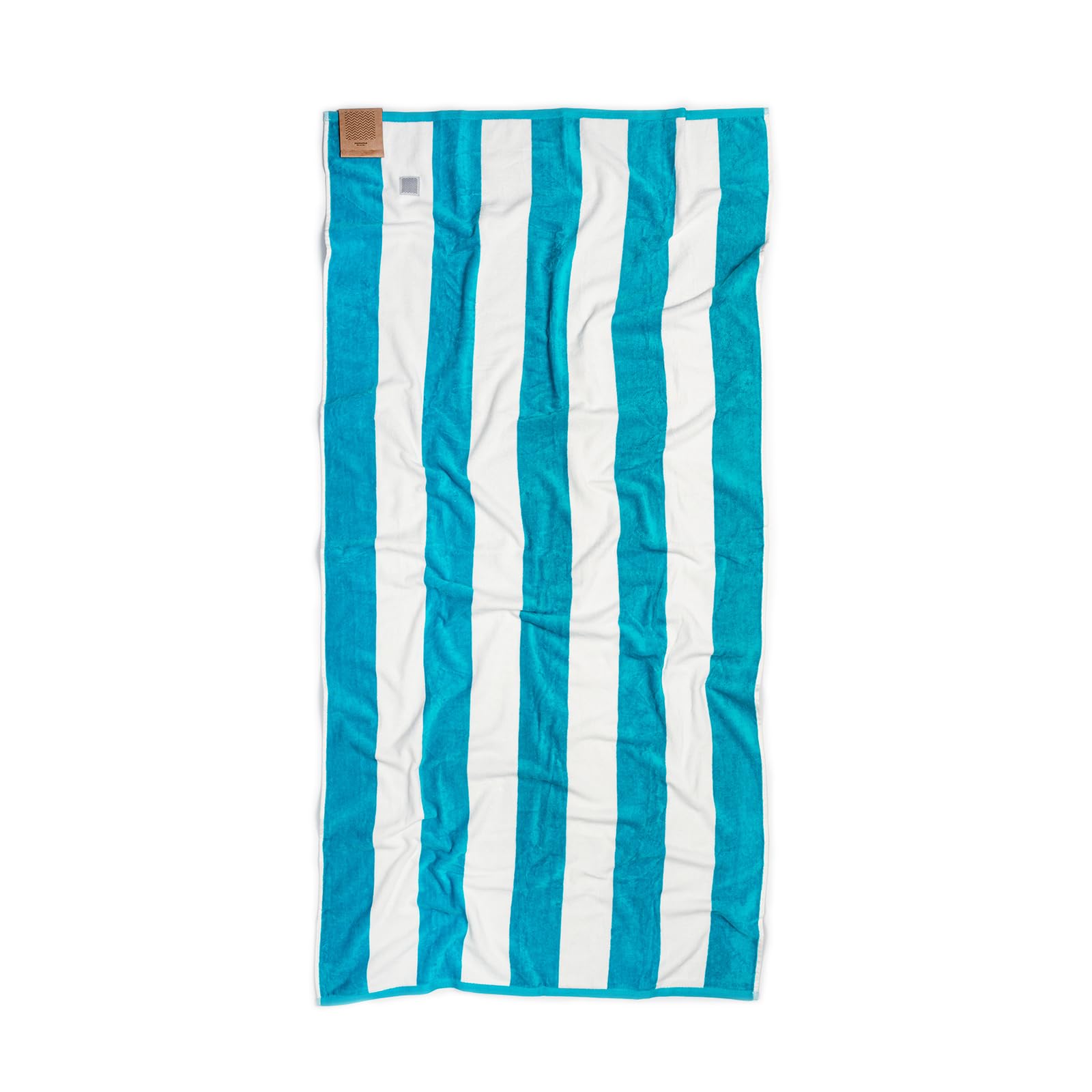 MOMOMUS Toalla de Playa de Algodón Velour 100% - Rayas Cabana, Suave y Ultraabsorbente - Ideal como Toalla de Playa Grande para Piscina, Baño y SPA - Turquesa, 90x180 cm