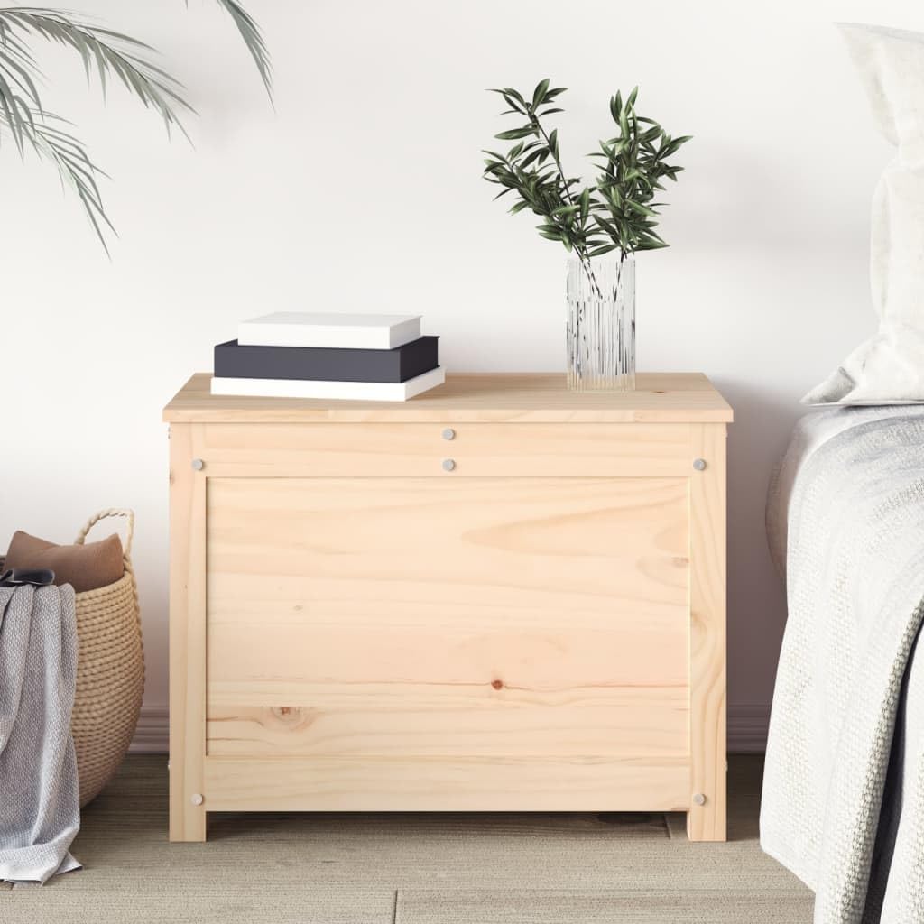 vidaXL Truhe, Aufbewahrungsbox mit viel Stauraum, Aufbewahrungstruhe mit Deckel mit Gasdruckfeder, Werkzeugkasten Holzbox Holztruhe, Massivholz Kiefer