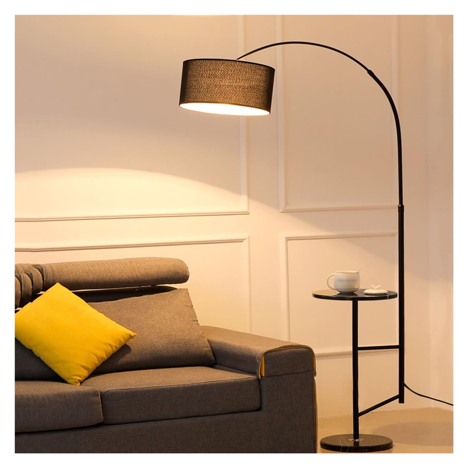 LJHFG63KUYT Standing Lamps Floor Lamp with Shelf, Modern for Living Room, Functional Bedside with Marble Table for Bedroom, Office Decorate