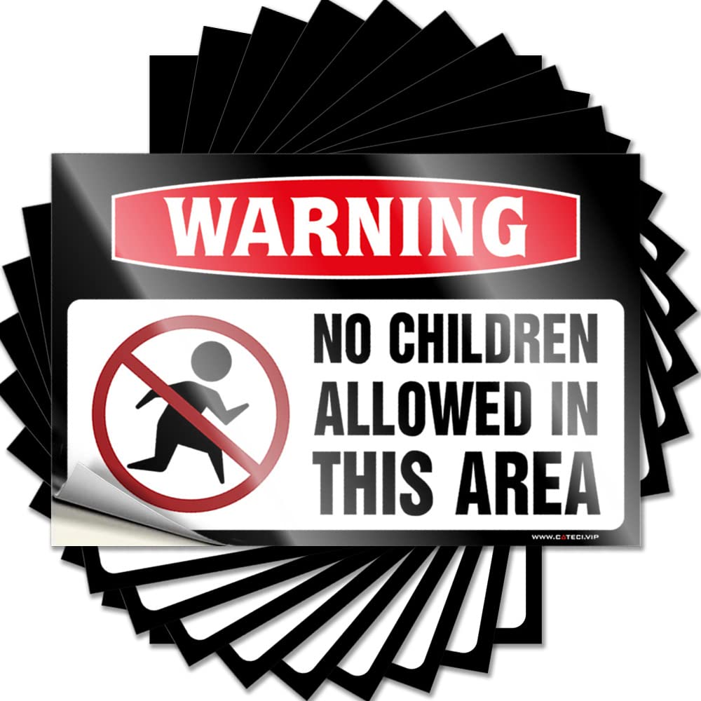 Fzfn Colour Warning No Children Allowed In This Area Big Goods - Sticker Cover Removable Vinyl Decal(8X12cm)