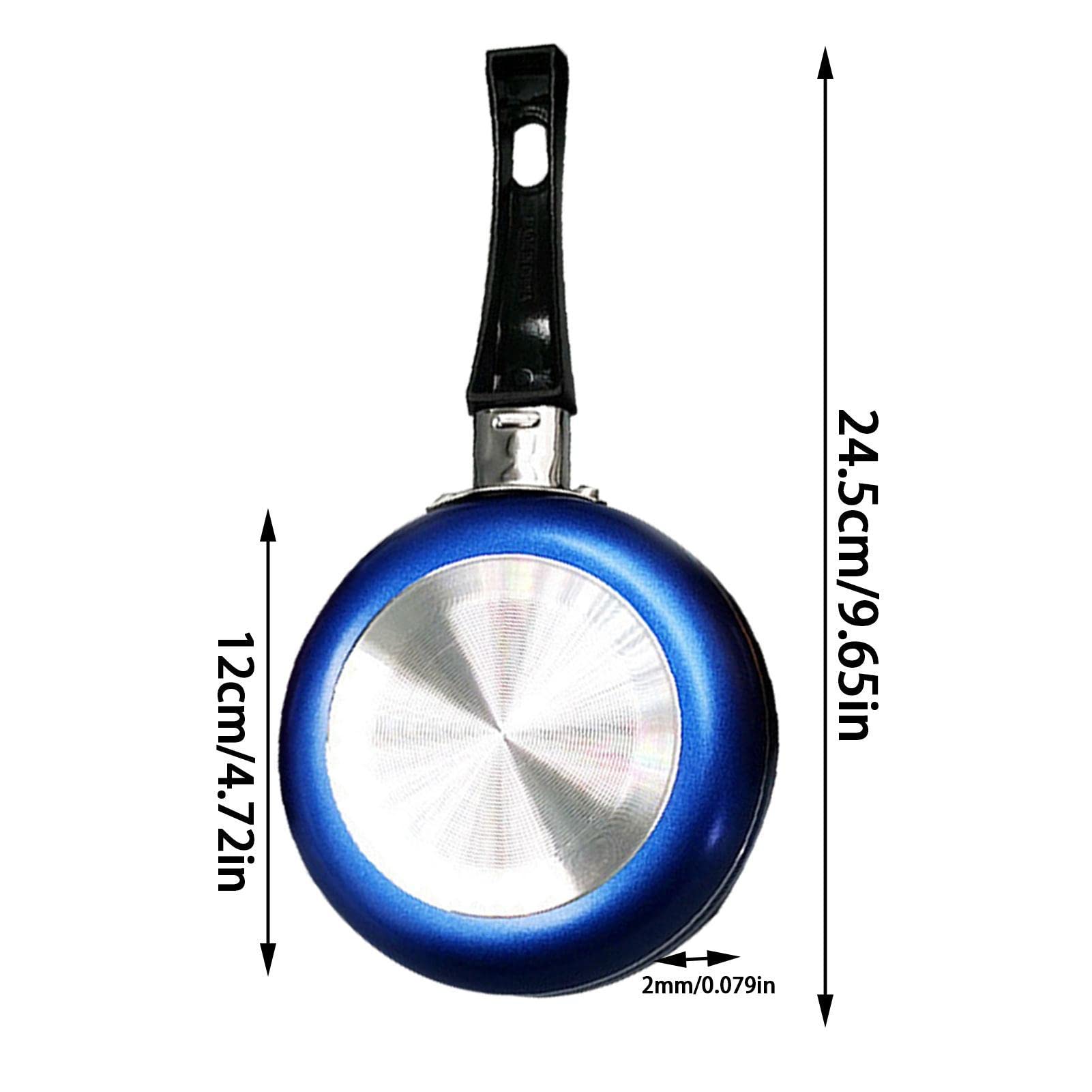 CEWROM Mini padella, 12 cm, piccola padella, mini padella per un uovo, rivestimento antiaderente portatile, padella per uova, pancetta, per campeggio, cucina, omelette per fornelli a gas
