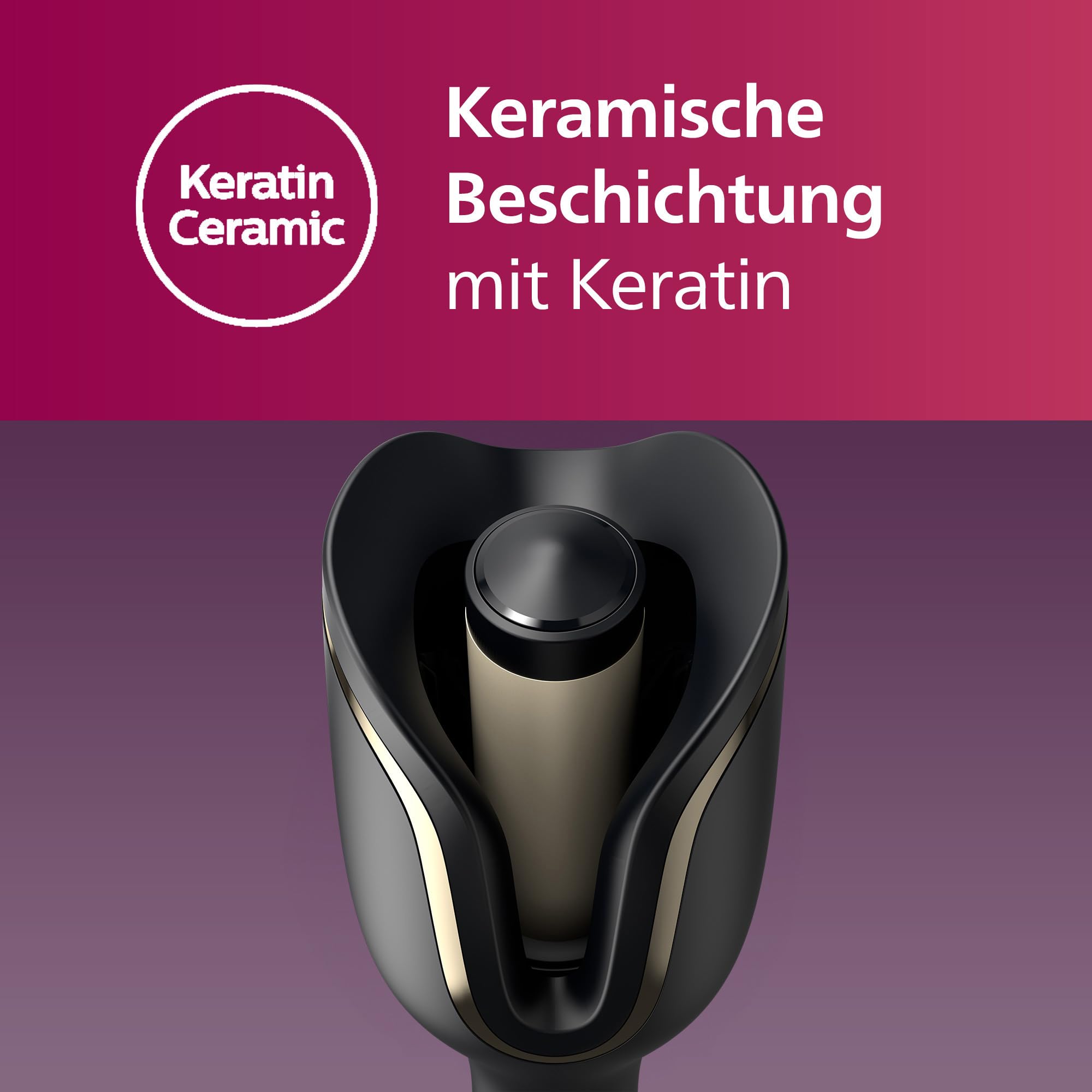 Philips automatischer Lockenstab 8000 Series, Lockenwickler/Curler, 27 verschiedene Stylingoptionen, Schwarz, Modell BHB876/00
