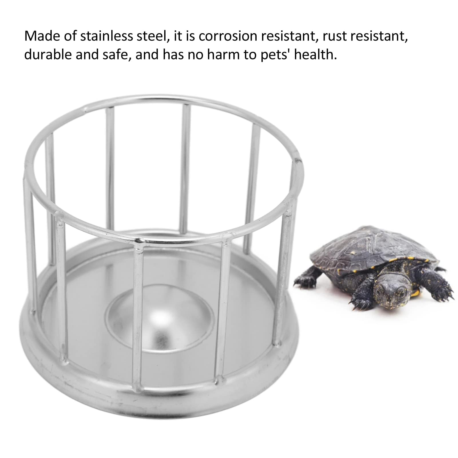 Mangiatoia per Tartarughe in Acciaio Inossidabile, Mangiatoia per Tartarughe Piatto per Alimenti per Tartarughe Forniture per Animali Domestici per Negozio di Animali Domestici Vivarium