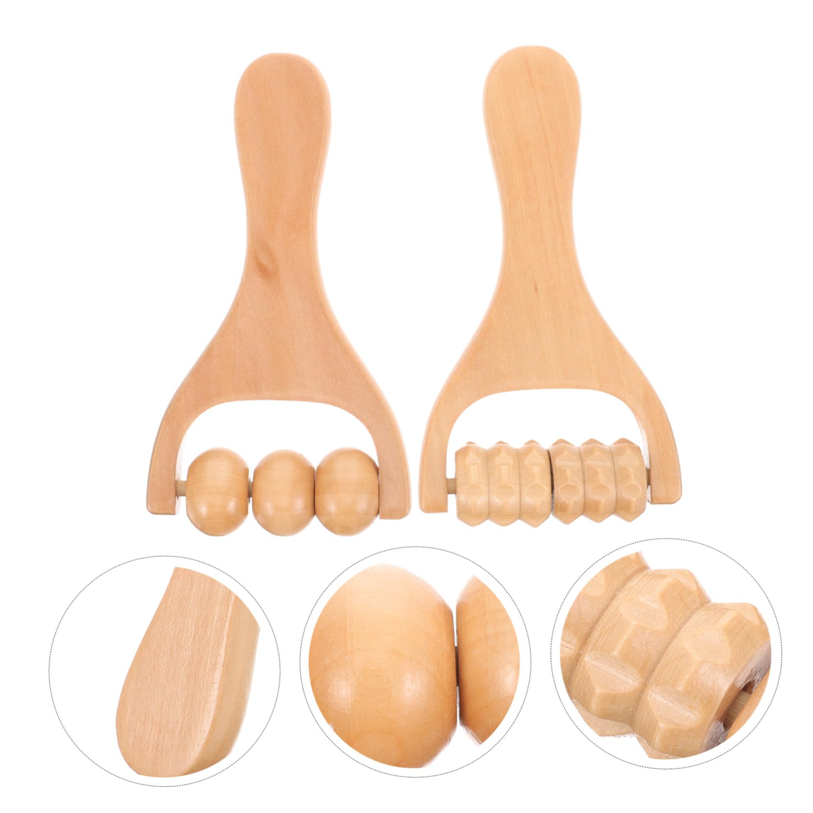 Herramienta de Masaje de Madera 2 Rodillos para Pies y Espalda