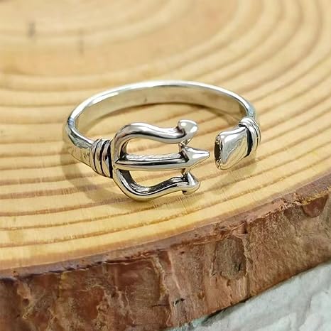 Auriselle Hommes Viking Bague Réglable Avec Motif Trident