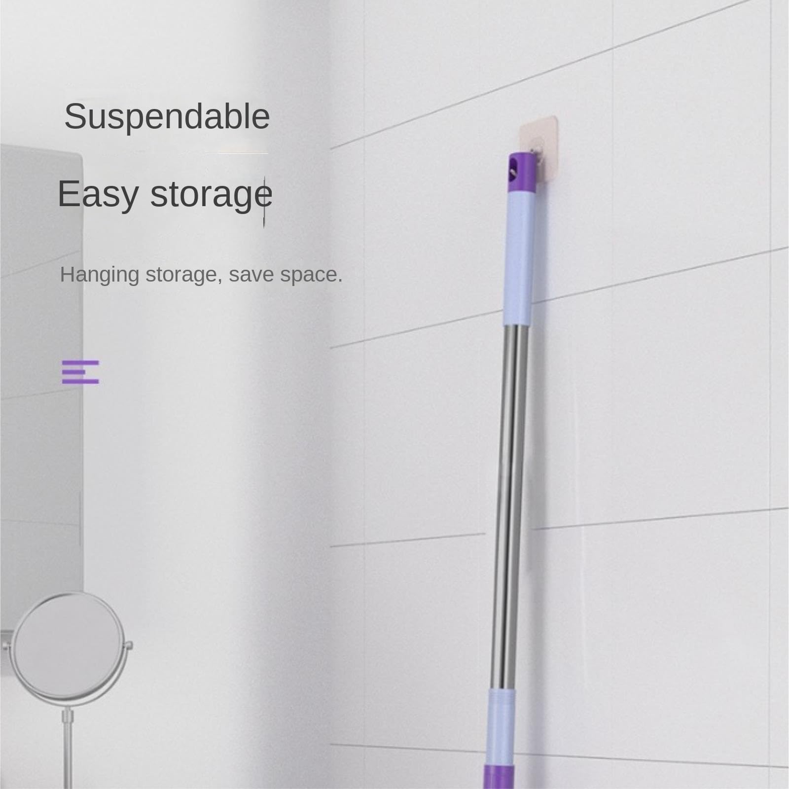 Mocio lavapavimenti Mocio Piatto Con Manico In Acciaio Inox Per La Pulizia Della Casa, Per Pavimenti In Legno, Piastrelle In Ceramica Pulizia Pavimenti Accessori Casa(125 * 66cm)