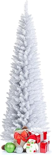 Miniatura 40 de Goplus - Árbol de Navidad artificial cónico de 6 pies, 340 puntas de rama, agujas de cloruro de polivinilo premium, delgado con soporte de metal