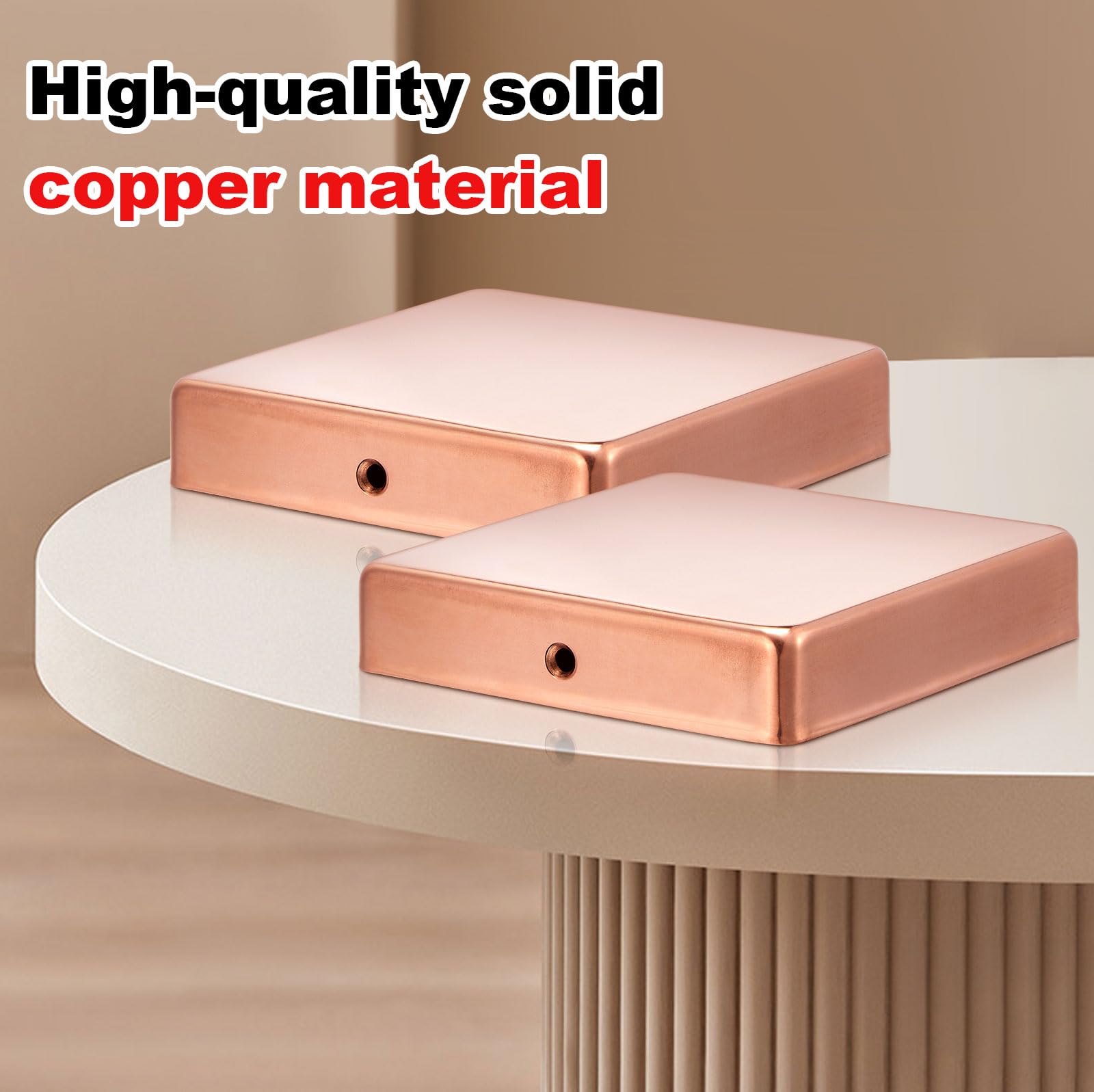 Pure Copper Fence Post Caps 2-Pack With Screws – 4x4 Inch Pyramid Caps (Fits 3.5x3.5 Actual) For Wood, Metal, And Cedar Posts
